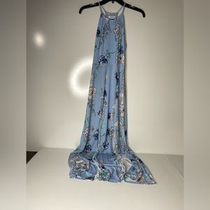 Candie's Womens Light Blue Floral Dress Size XS Double Slit Long.